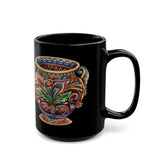 Mesoamerican Ornate Ceremonial Urn Black Mug