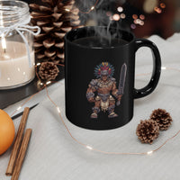 Obsidian Blade Fighter Pixel Art Black Mug