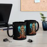 Wonder Aztec Queen Warrior Illustration Black Mug