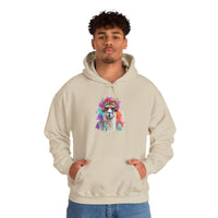 Hippie Llama in Sunglasses Watercolor Style Unisex Hoodie