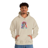 Hippie Llama in Sunglasses Watercolor Style Unisex Hoodie
