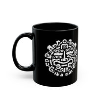 Andean Dual God Symmetry Tribal Glyph Style Black Mug