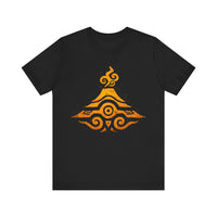 Tribal Volcano Spiral Smoke Glyph Style Unisex T-Shirt