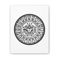 Aztec Calendar Illustration Canvas