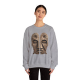 Wooden Andean Duality Totem Faces Tribal Symbol Unisex Sweatshirt