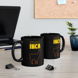 Sacred Inca Llama Emblem Black Mug