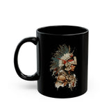 Watercolor Tribal Aztec Warrior Black Mug