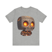 Glow-Eyed Tribal Stone Skull Unisex T-Shirt
