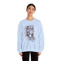 Aztec Warrior Woman Jaguar Spirit Sketch Unisex Sweatshirt