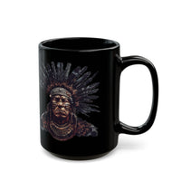Tribal Feather Headdress Warrior Black Mug