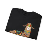 Resting Alpaca In Traditional Ornaments Unisex Sweatshirt