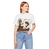 Pre-Hispanic Fisherman with Symbolic Fish Glyph Style Unisex T-Shirt