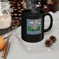 Stamp Tikal Guatemala Black Mug