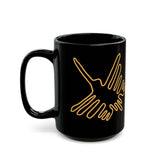 Nazca Lines Style Bird Black Mug