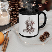 Maya Warrior Ink Portrait Black Mug
