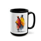 Andean Couple Poncho Art Black Mug