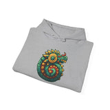 Colorful Quetzalcoatl Sun Serpent Glyph Style Unisex Hoodie
