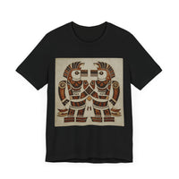 Twin Tribal Harmony Glyph Symmetrical Design Unisex T-Shirt