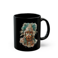 Maya Warrior Watercolor Portrait Black Mug