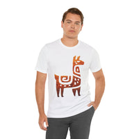 Inca Llama Rock Carving Style Unisex T-Shirt