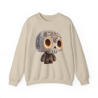 Glow-Eyed Aztec Skull Chibi Unisex Sweatshirt