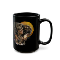 Aztec Jaguar Priestess Oracle Black Mug