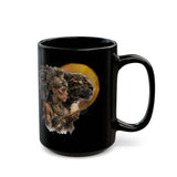 Aztec Jaguar Priestess Oracle Black Mug
