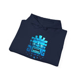 Tlaloc Rain God Blue Mask Glyph Style Unisex Hoodie