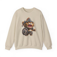 Chibi Mayan Jaguar Warrior Cartoon Style Unisex Sweatshirt