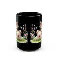 Baby Llama Inca Blossom Crown Black Mug