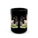 Baby Llama Inca Blossom Crown Black Mug