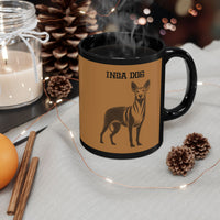 Sacred Inca Dog Illustration Black Mug