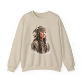 Inca Warrior Woman with Feathered Headdress Watercolor Unisex Sweatshirt