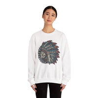 Vintage Native American Headdress Graphic Unisex Sweatshirt