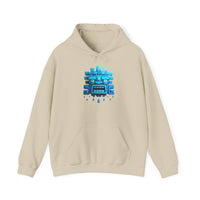 Tlaloc Rain God Blue Mask Glyph Style Unisex Hoodie