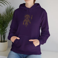 Warrior Shaman Tribal Glyph Gold Line Unisex Hoodie