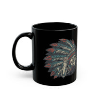 Vintage Native American Headdress Graphic Black Mug