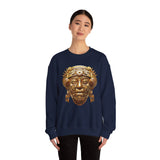 Aztec Golden Solar Deity Mask Unisex Sweatshirt