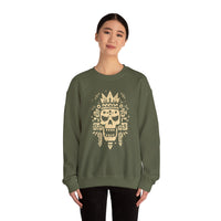 Ah Puch Skull Crown Mayan Glyph Style Unisex Sweatshirt