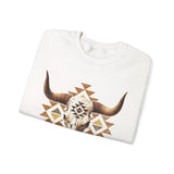 Tribal Bull Skull Earth Symbol Illustration Unisex Sweatshirt