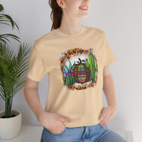 Leopard Aztec Pumpkin & Cactus Vibes Illustration Unisex T-Shirt