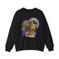 Aztec Quetzalcoatl Priestess Under Moon Unisex Sweatshirt