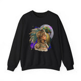 Aztec Quetzalcoatl Priestess Under Moon Unisex Sweatshirt