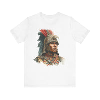 Inca Warrior Watercolor Art and Tribal Pattern Unisex T-Shirt