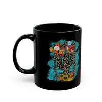 Wild Desert Bloom Cactus Illustration Black Mug