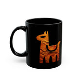 Minimalist Inca Llama Sandstone Petroglyph Black Mug