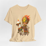 Cute Chibi Inca Warrior and Llama Cartoon Unisex T-Shirt