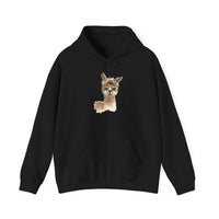 Cute Alpaca With Glasses Watercolor Illustration Unisex Hoodie