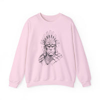Inca Warrior Hand Drawn Tribal Portrait Unisex Sweatshirt