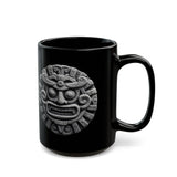 Sacred Stone Inti Inca Sun God Monochrome Style Black Mug